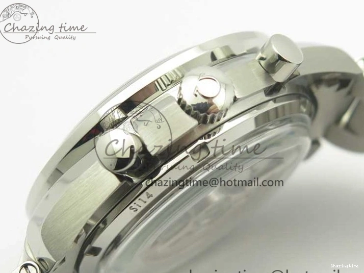 0217 UrbanChic Speedmaster Moonwatch OMF 1:1 Best Edition White Dial Black Hand on SS Bracelet A 8045